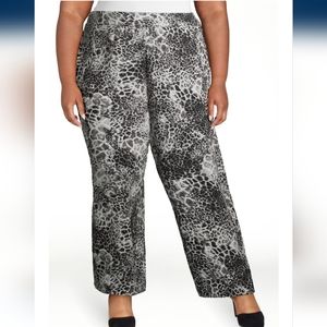 Plus size wide leg animal print pants by Sofia.